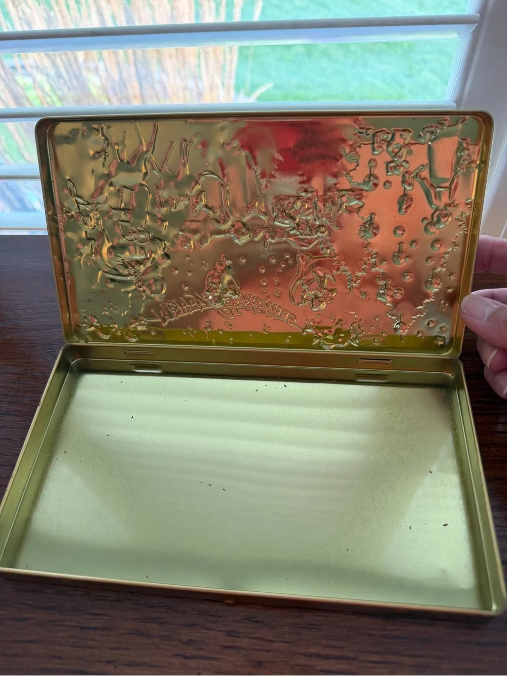 Vintage German Embossed Christmas Tin Santa